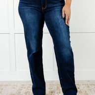 Judy Blue Jacqueline Mid Rise Frayed Hem Straight Leg Jean-Denim-Ave Shops-[option4]-[option5]-[option6]-[option7]-[option8]-Shop-Boutique-Clothing-for-Women-Online