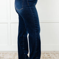 Judy Blue Jacqueline Mid Rise Frayed Hem Straight Leg Jean-Denim-Ave Shops-[option4]-[option5]-[option6]-[option7]-[option8]-Shop-Boutique-Clothing-for-Women-Online