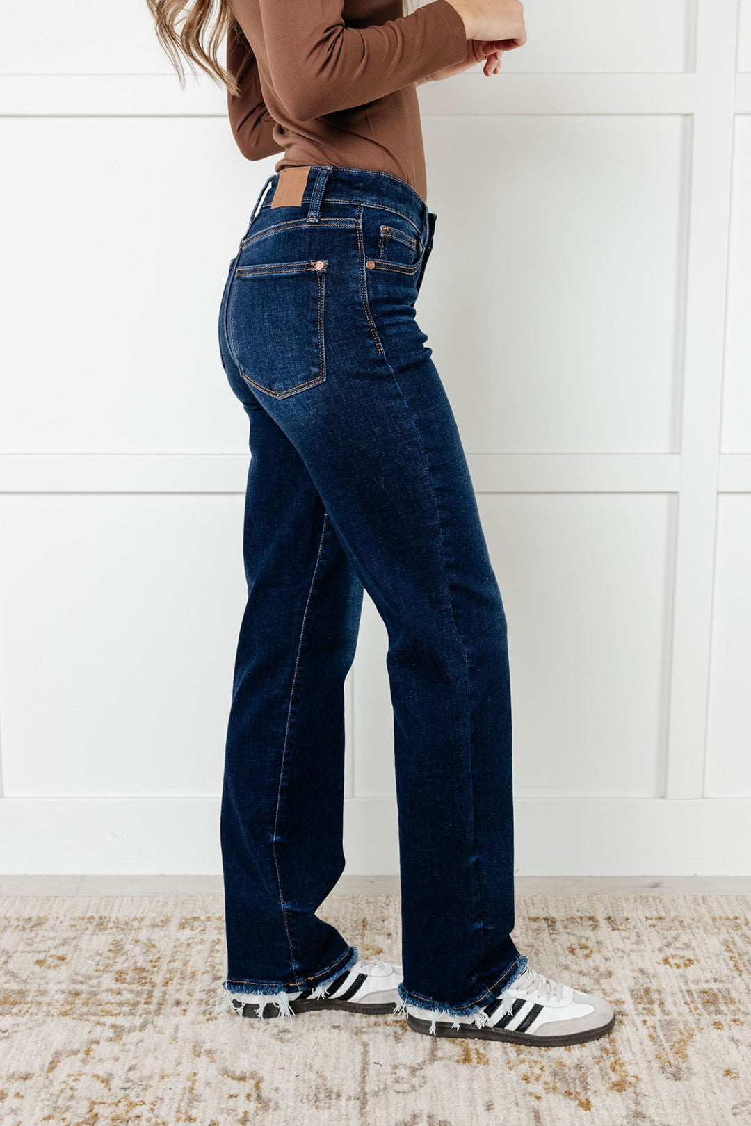 Judy Blue Jacqueline Mid Rise Frayed Hem Straight Leg Jean-Denim-Ave Shops-[option4]-[option5]-[option6]-[option7]-[option8]-Shop-Boutique-Clothing-for-Women-Online