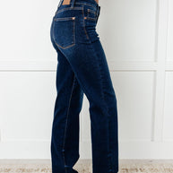 Judy Blue Jacqueline Mid Rise Frayed Hem Straight Leg Jean-Denim-Ave Shops-[option4]-[option5]-[option6]-[option7]-[option8]-Shop-Boutique-Clothing-for-Women-Online