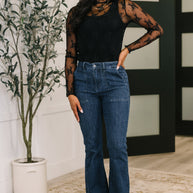 Jada High Waist Flare with Patch Pockets-Womens-Ave Shops-[option4]-[option5]-[option6]-[option7]-[option8]-Shop-Boutique-Clothing-for-Women-Online