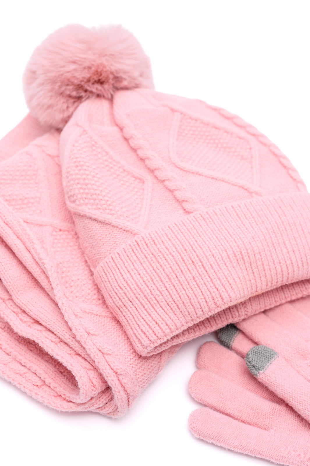 Jane Frost Beanie, Glove, and Scarf Set in Pink-Accessories-Ave Shops-[option4]-[option5]-[option6]-[option7]-[option8]-Shop-Boutique-Clothing-for-Women-Online
