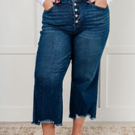 Judy Blue Janice High Rise Button Fly Wide Leg Crop Jeans-Womens-Ave Shops-[option4]-[option5]-[option6]-[option7]-[option8]-Shop-Boutique-Clothing-for-Women-Online