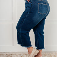 Judy Blue Janice High Rise Button Fly Wide Leg Crop Jeans-Womens-Ave Shops-[option4]-[option5]-[option6]-[option7]-[option8]-Shop-Boutique-Clothing-for-Women-Online