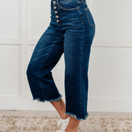 Judy Blue Janice High Rise Button Fly Wide Leg Crop Jeans-Womens-Ave Shops-[option4]-[option5]-[option6]-[option7]-[option8]-Shop-Boutique-Clothing-for-Women-Online