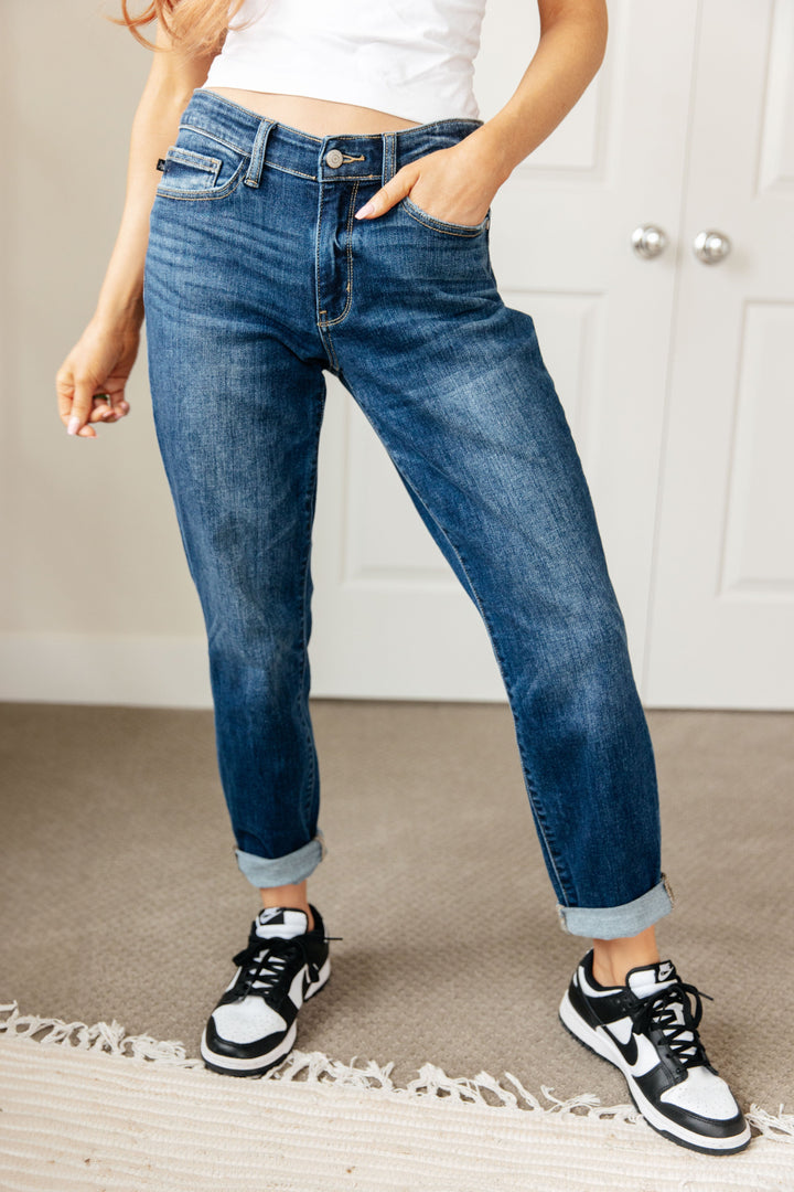Judy Blue London Midrise Cuffed Boyfriend Jeans-Womens-Ave Shops-[option4]-[option5]-[option6]-[option7]-[option8]-Shop-Boutique-Clothing-for-Women-Online