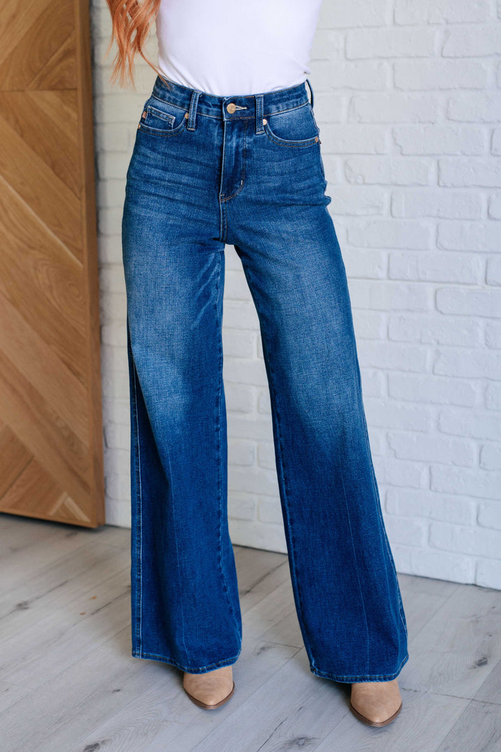 Judy Blue Eliza High Rise Control Top Retro Wide Leg Jeans-Denim-Ave Shops-[option4]-[option5]-[option6]-[option7]-[option8]-Shop-Boutique-Clothing-for-Women-Online