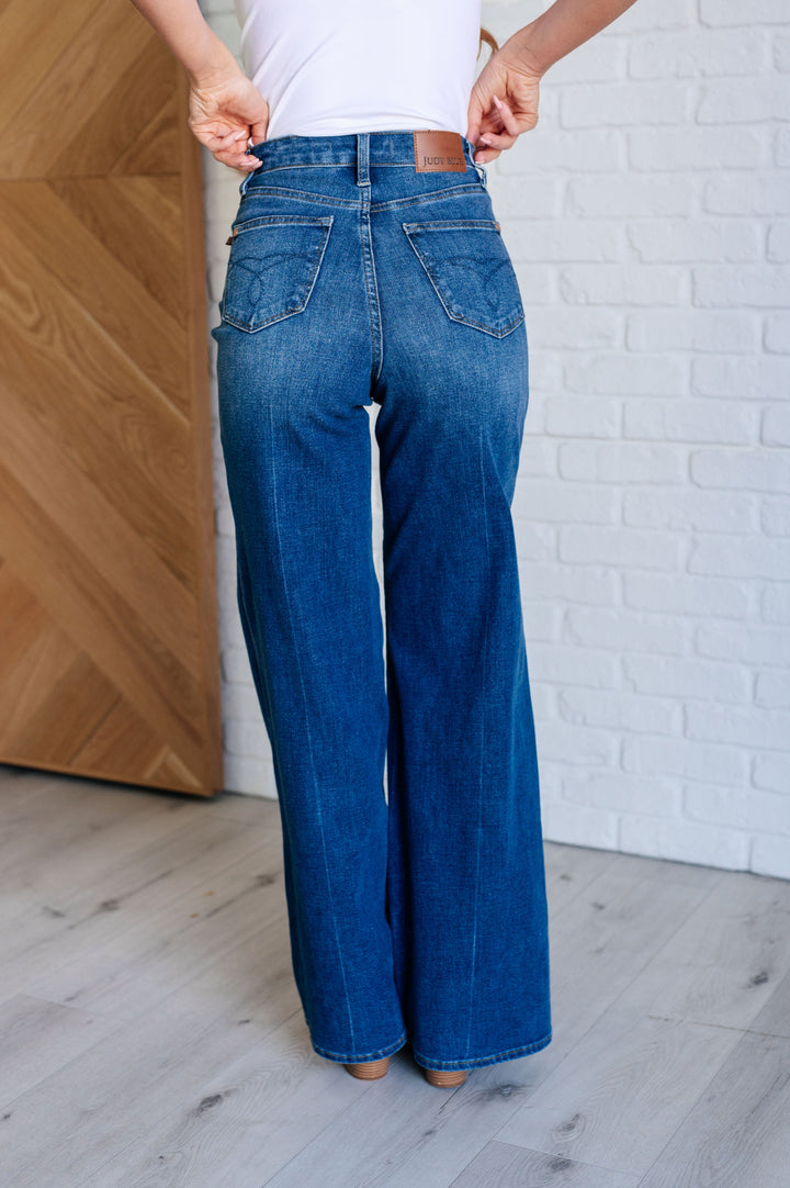 Judy Blue Eliza High Rise Control Top Retro Wide Leg Jeans-Denim-Ave Shops-[option4]-[option5]-[option6]-[option7]-[option8]-Shop-Boutique-Clothing-for-Women-Online