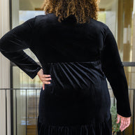 Jentsyn Velvet V-Neck Dress in Black-Womens-Ave Shops-[option4]-[option5]-[option6]-[option7]-[option8]-Shop-Boutique-Clothing-for-Women-Online