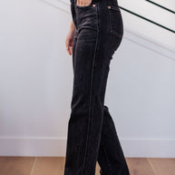 Judy Blue Joan High Rise Control Top Straight Jeans in Washed Black-Denim-Ave Shops-[option4]-[option5]-[option6]-[option7]-[option8]-Shop-Boutique-Clothing-for-Women-Online