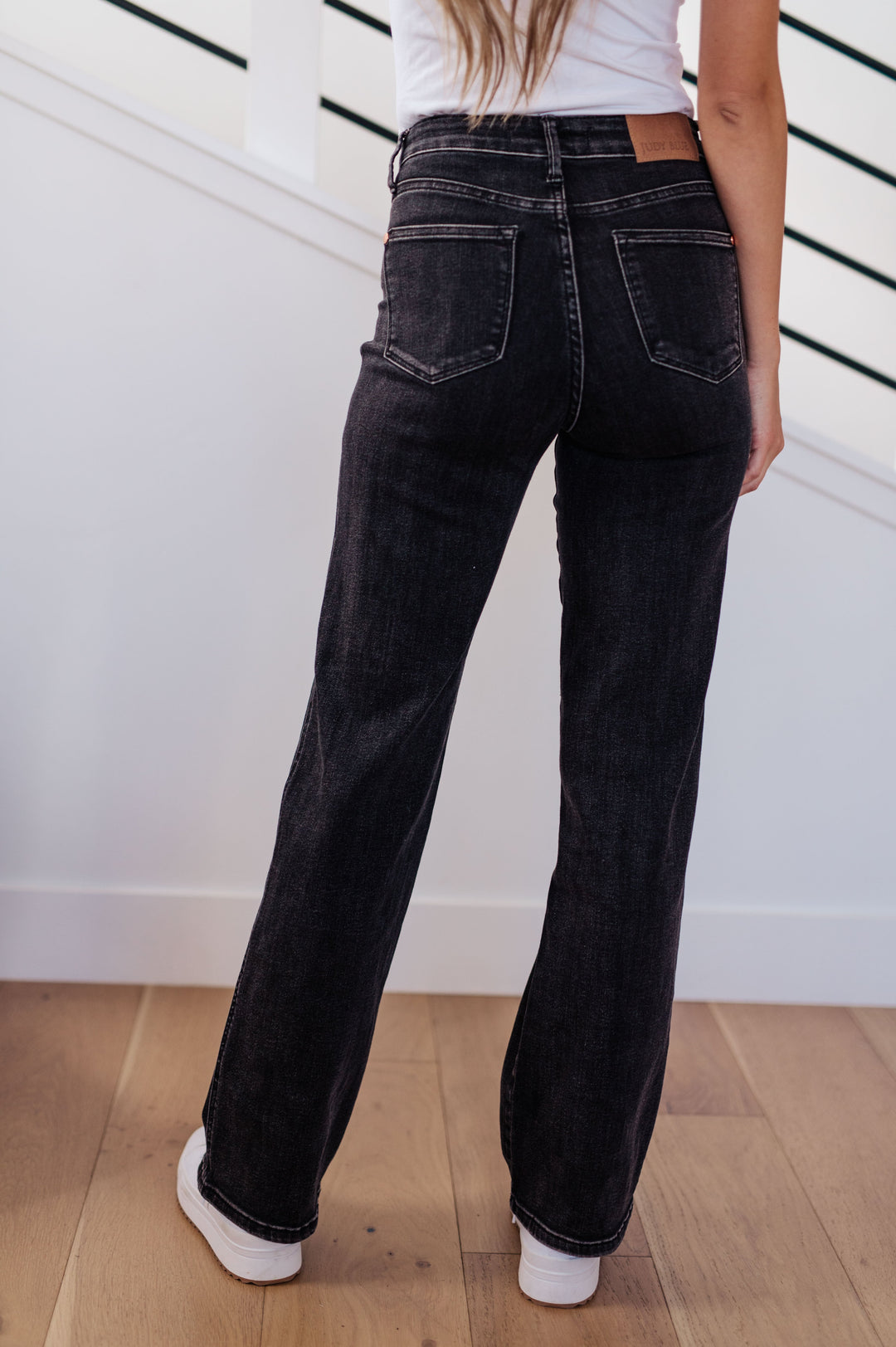 Judy Blue Joan High Rise Control Top Straight Jeans in Washed Black-Denim-Ave Shops-[option4]-[option5]-[option6]-[option7]-[option8]-Shop-Boutique-Clothing-for-Women-Online