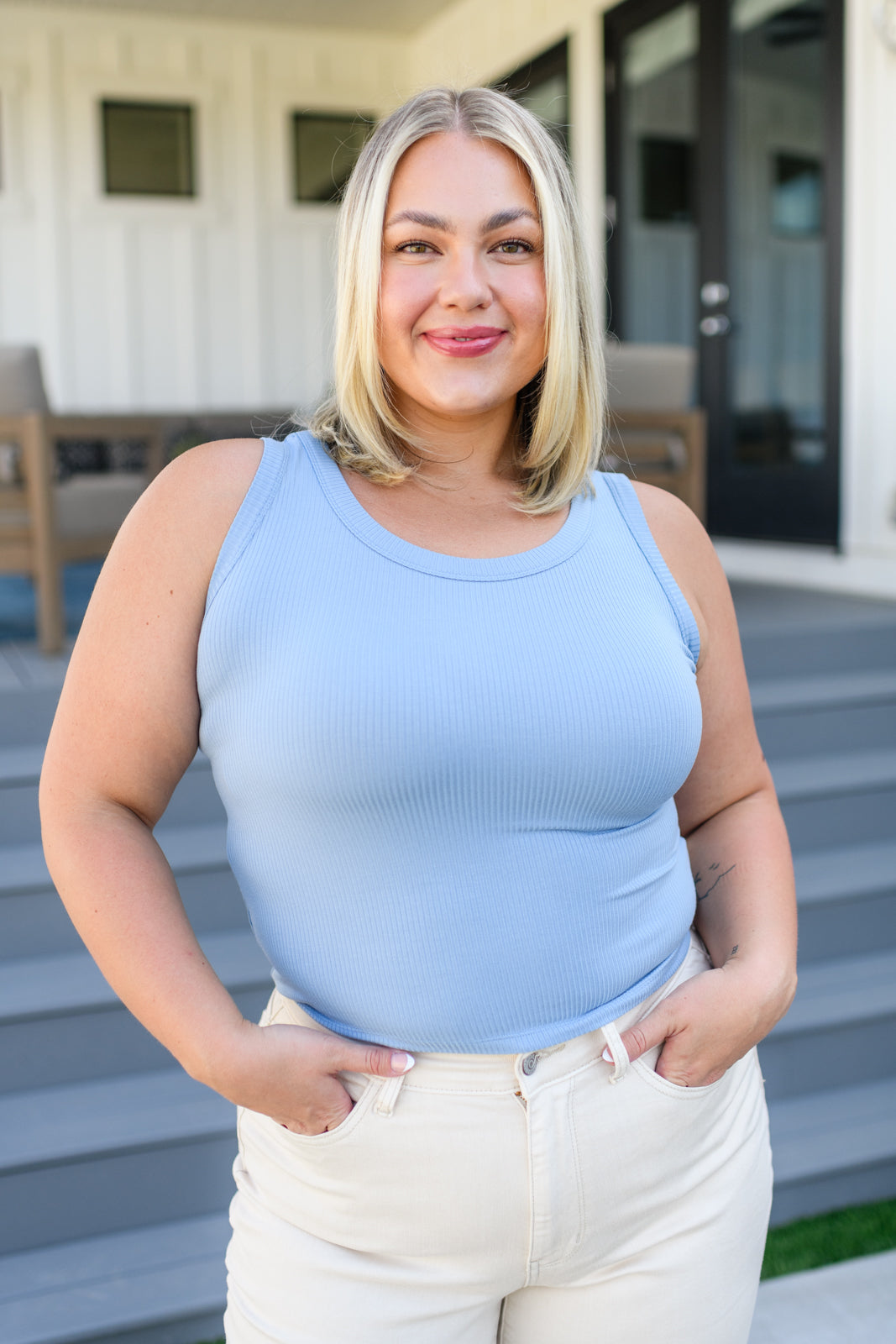 Just One More Ribbed Tank in Light Blue-Tops-Ave Shops-[option4]-[option5]-[option6]-[option7]-[option8]-Shop-Boutique-Clothing-for-Women-Online