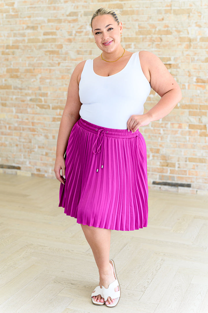 Just a Flirt Pleated Skirt in Magenta-Bottoms-Ave Shops-[option4]-[option5]-[option6]-[option7]-[option8]-Shop-Boutique-Clothing-for-Women-Online