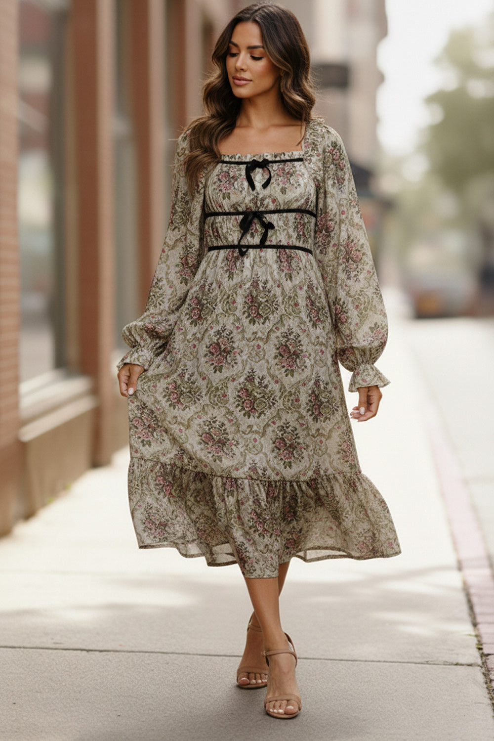 Garden Chateau Midi Dress-Kori America-[option4]-[option5]-[option6]-[option7]-[option8]-Shop-Boutique-Clothing-for-Women-Online