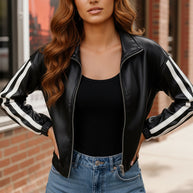 Street Stride Pleather Jacket-Kori America-[option4]-[option5]-[option6]-[option7]-[option8]-Shop-Boutique-Clothing-for-Women-Online