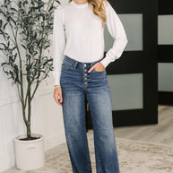 Karla High Waist Column Straight Button-Fly & Back Welt Pkts-Womens-Ave Shops-[option4]-[option5]-[option6]-[option7]-[option8]-Shop-Boutique-Clothing-for-Women-Online