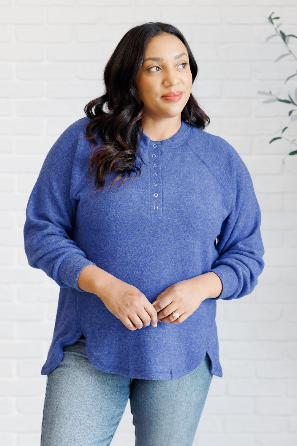 Zenana Keeping it Real Brushed Melange Hacci Long Sleeve Tee in Bright Blue-Tops-Ave Shops-[option4]-[option5]-[option6]-[option7]-[option8]-Shop-Boutique-Clothing-for-Women-Online