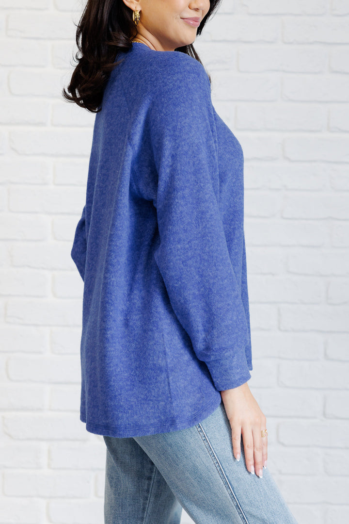 Zenana Keeping it Real Brushed Melange Hacci Long Sleeve Tee in Bright Blue-Tops-Ave Shops-[option4]-[option5]-[option6]-[option7]-[option8]-Shop-Boutique-Clothing-for-Women-Online