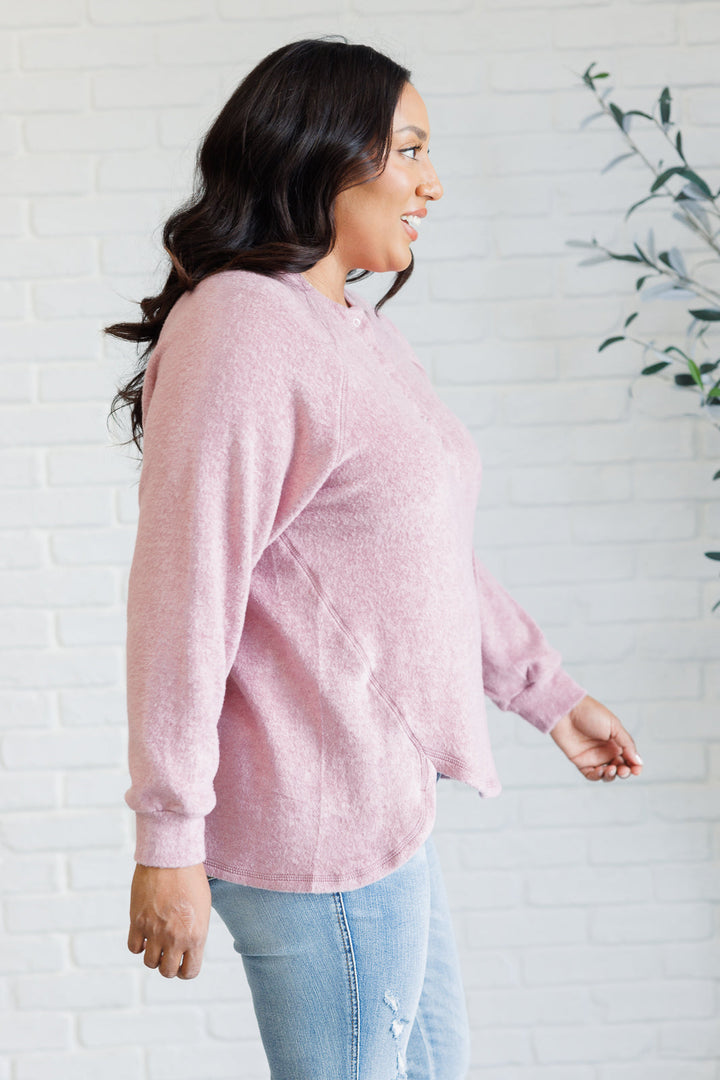 Zenana Keeping it Real Brushed Melange Hacci Long Sleeve Tee in Light Rose-Tops-Ave Shops-[option4]-[option5]-[option6]-[option7]-[option8]-Shop-Boutique-Clothing-for-Women-Online