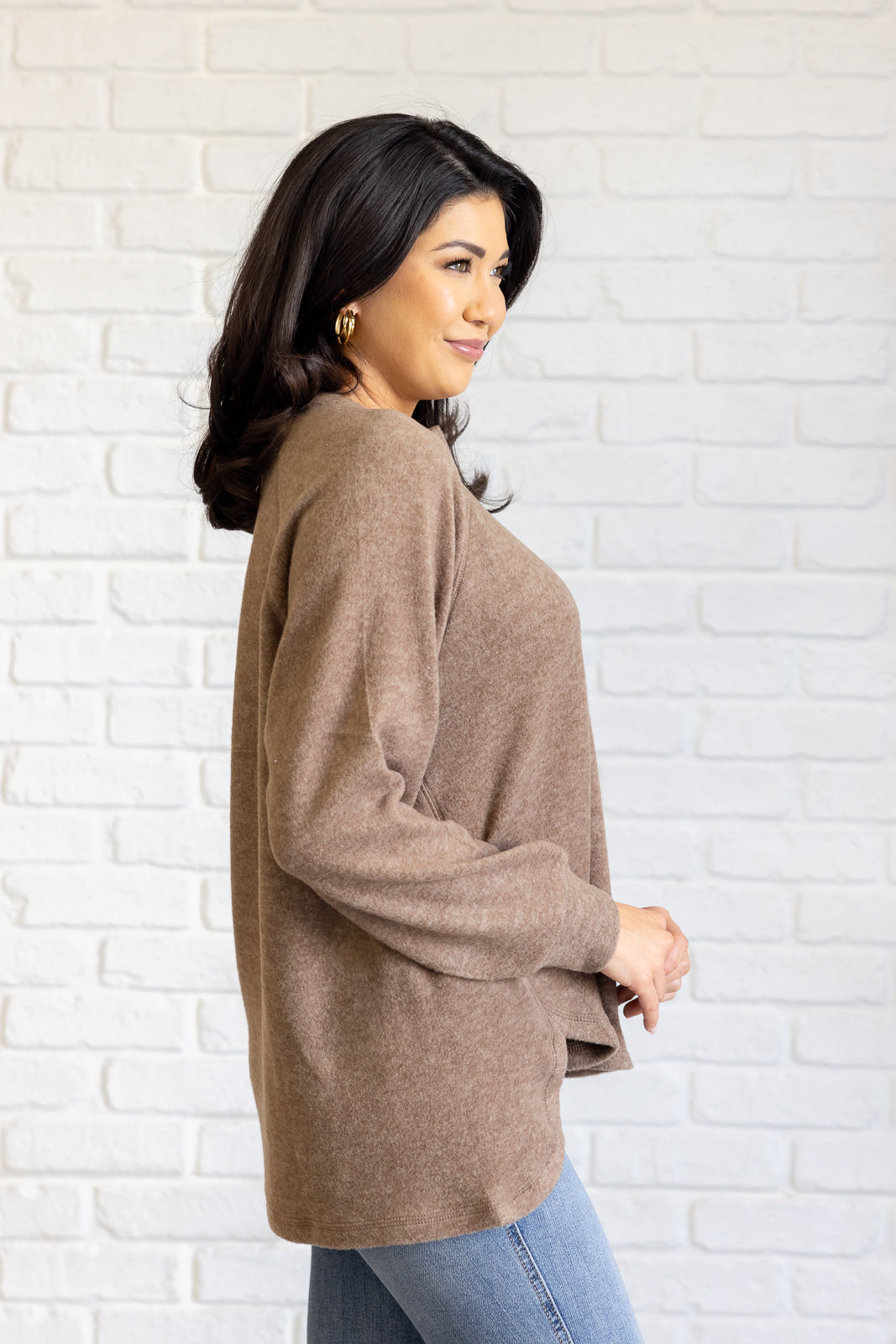 Zenana Keeping it Real Brushed Melange Hacci Long Sleeve Tee in Mocha-Tops-Ave Shops-[option4]-[option5]-[option6]-[option7]-[option8]-Shop-Boutique-Clothing-for-Women-Online