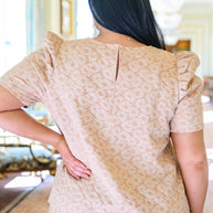 Kelsi Jacquard Puff Sleeve Top In Tan-Womens-Ave Shops-[option4]-[option5]-[option6]-[option7]-[option8]-Shop-Boutique-Clothing-for-Women-Online