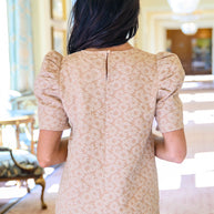 Kelsi Jacquard Puff Sleeve Top In Tan-Womens-Ave Shops-[option4]-[option5]-[option6]-[option7]-[option8]-Shop-Boutique-Clothing-for-Women-Online