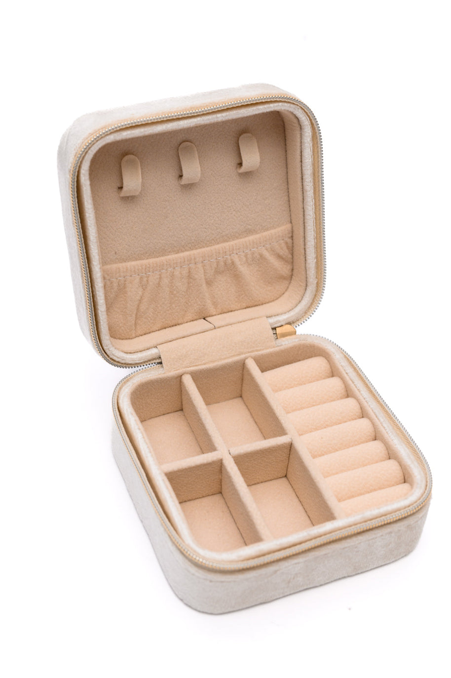 Kept and Carried Velvet Jewelry Box in Ivory-Accessories-Ave Shops-[option4]-[option5]-[option6]-[option7]-[option8]-Shop-Boutique-Clothing-for-Women-Online