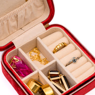 Kept and Carried Velvet Jewelry Box in Red-Accessories-Ave Shops-[option4]-[option5]-[option6]-[option7]-[option8]-Shop-Boutique-Clothing-for-Women-Online