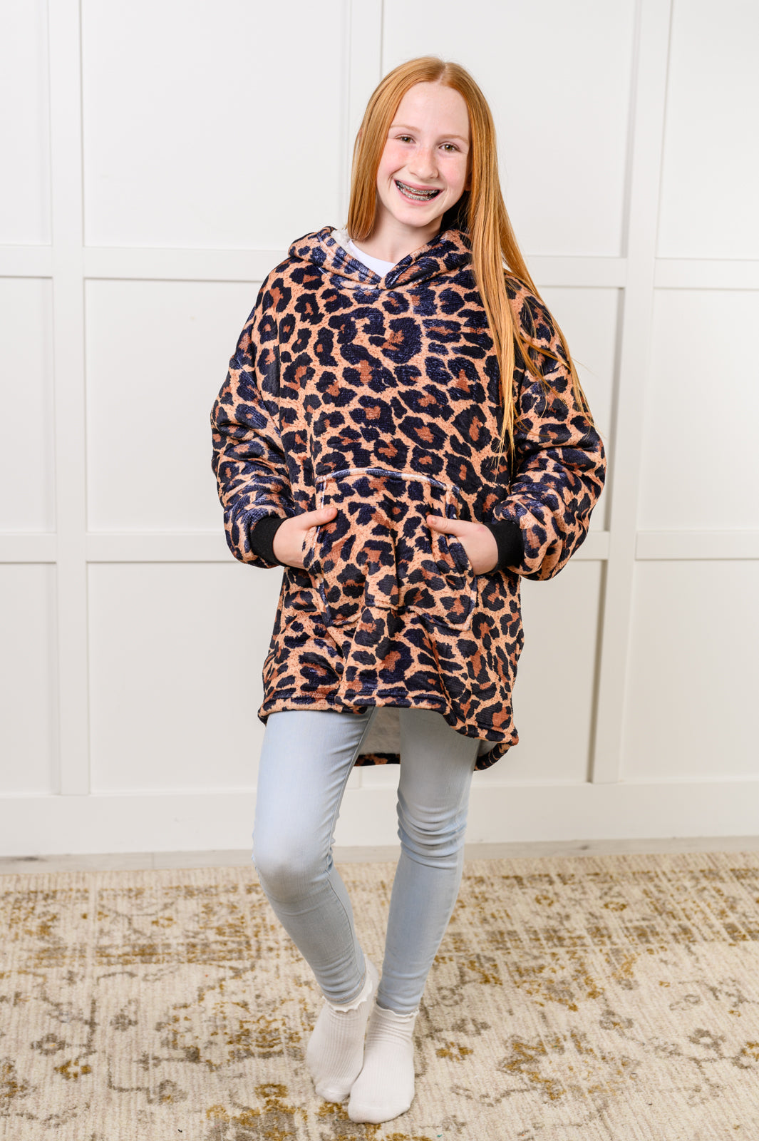 Kids Oversized Hoodie Blanket in Leopard-Layers-Ave Shops-OS-[option4]-[option5]-[option6]-[option7]-[option8]-Shop-Boutique-Clothing-for-Women-Online