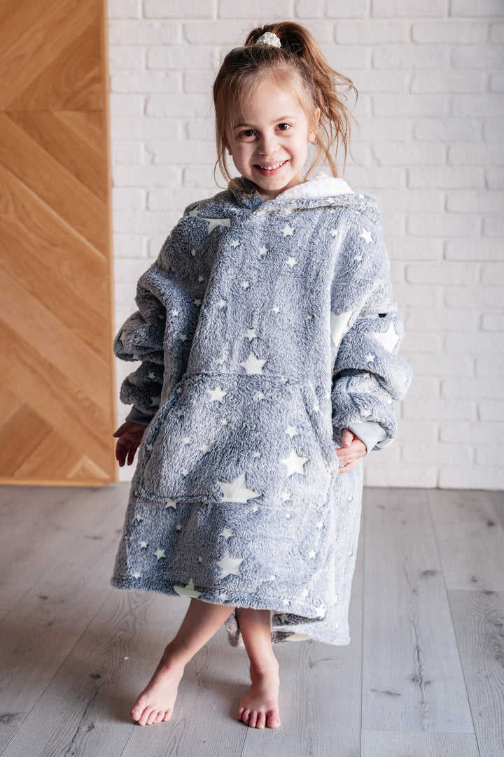 Kids Oversized Hoodie Blanket in Grey Stars-Layers-Ave Shops-OS-[option4]-[option5]-[option6]-[option7]-[option8]-Shop-Boutique-Clothing-for-Women-Online