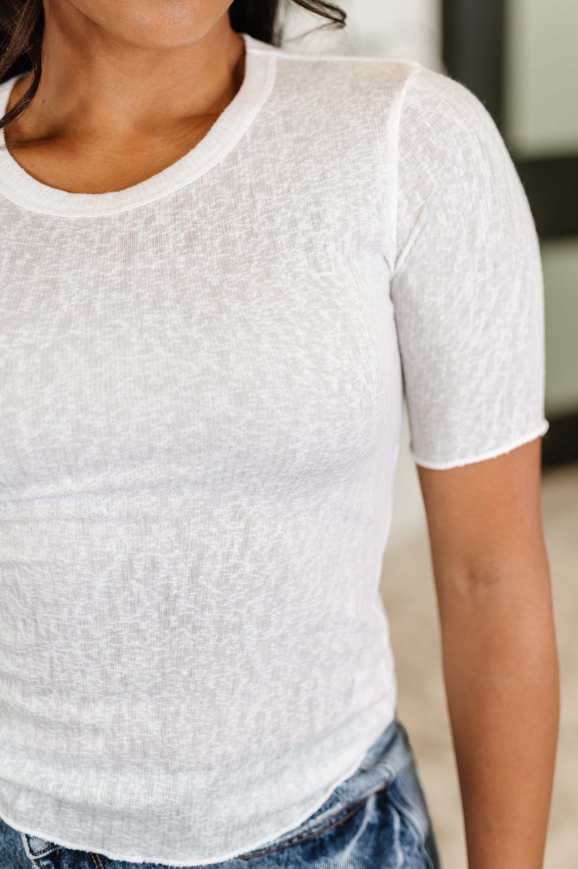 Knit Pick Basic Tee in Off White-Womens-Ave Shops-[option4]-[option5]-[option6]-[option7]-[option8]-Shop-Boutique-Clothing-for-Women-Online