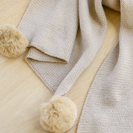 Knitted Fuzzy Pom Pom Scarf In Beige-Womens-Ave Shops-[option4]-[option5]-[option6]-[option7]-[option8]-Shop-Boutique-Clothing-for-Women-Online