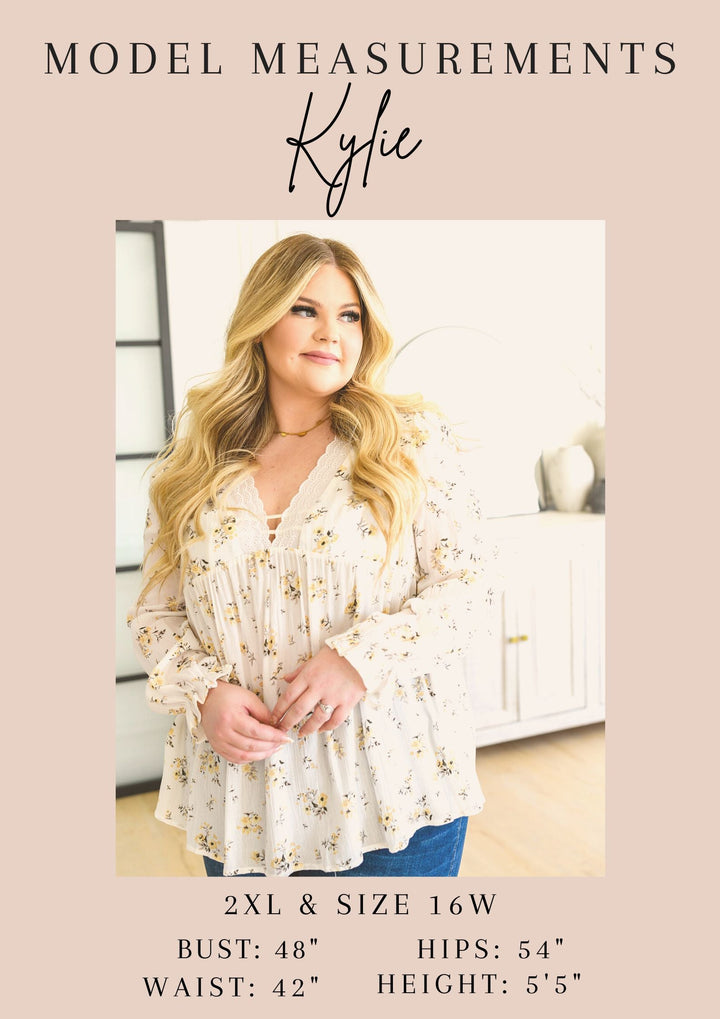 Floral First Ruffle Sleeve Top-Tops-Ave Shops-[option4]-[option5]-[option6]-[option7]-[option8]-Shop-Boutique-Clothing-for-Women-Online