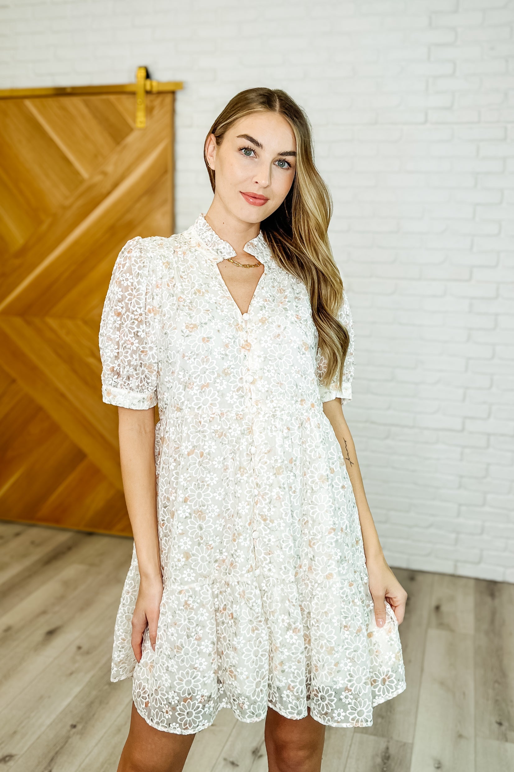 Lace to the Party High Neck Dress in Ivory Multi-Womens-Ave Shops-[option4]-[option5]-[option6]-[option7]-[option8]-Shop-Boutique-Clothing-for-Women-Online