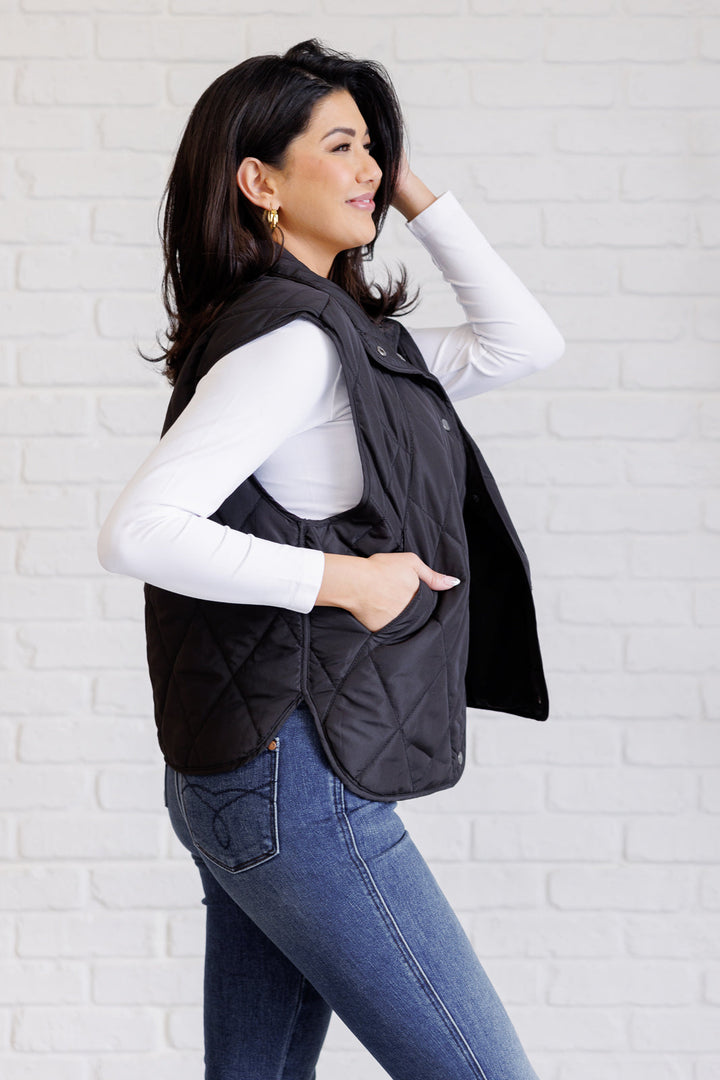 Layering Queen Quilted Puffer Vest in Black-Layers-Ave Shops-[option4]-[option5]-[option6]-[option7]-[option8]-Shop-Boutique-Clothing-for-Women-Online