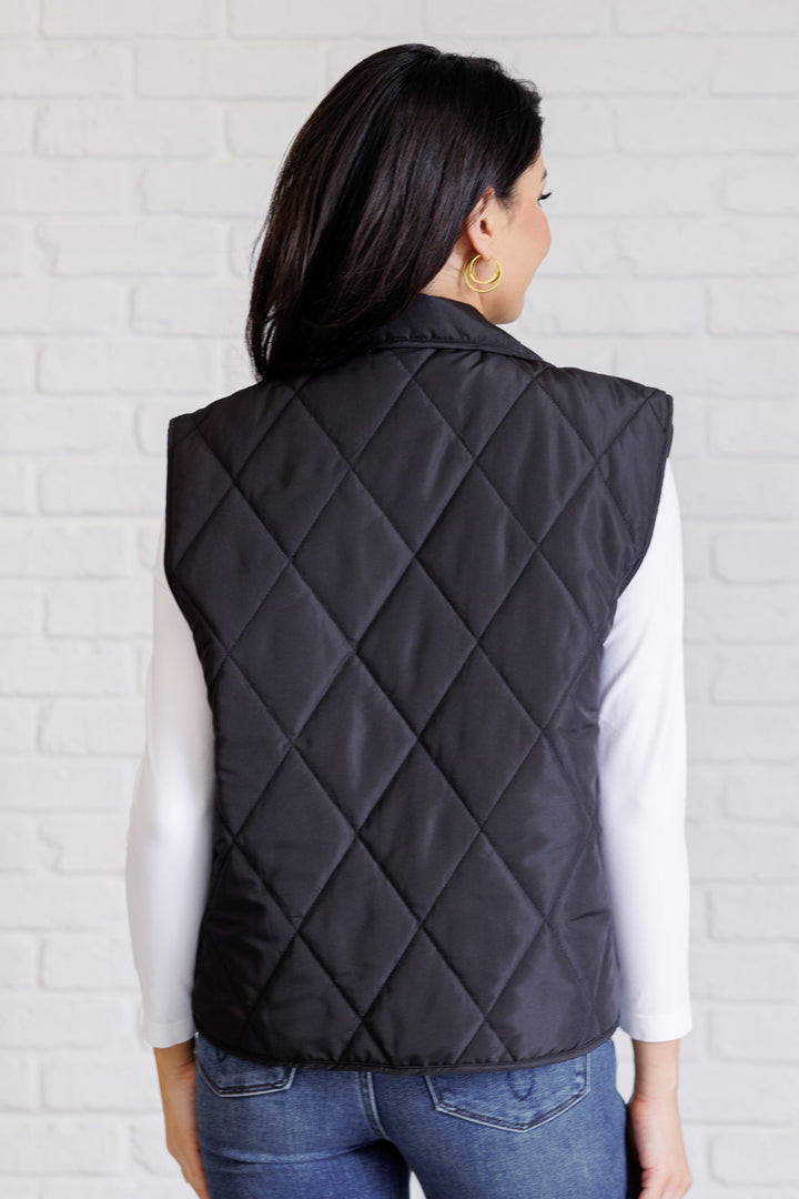 Layering Queen Quilted Puffer Vest in Black-Layers-Ave Shops-[option4]-[option5]-[option6]-[option7]-[option8]-Shop-Boutique-Clothing-for-Women-Online