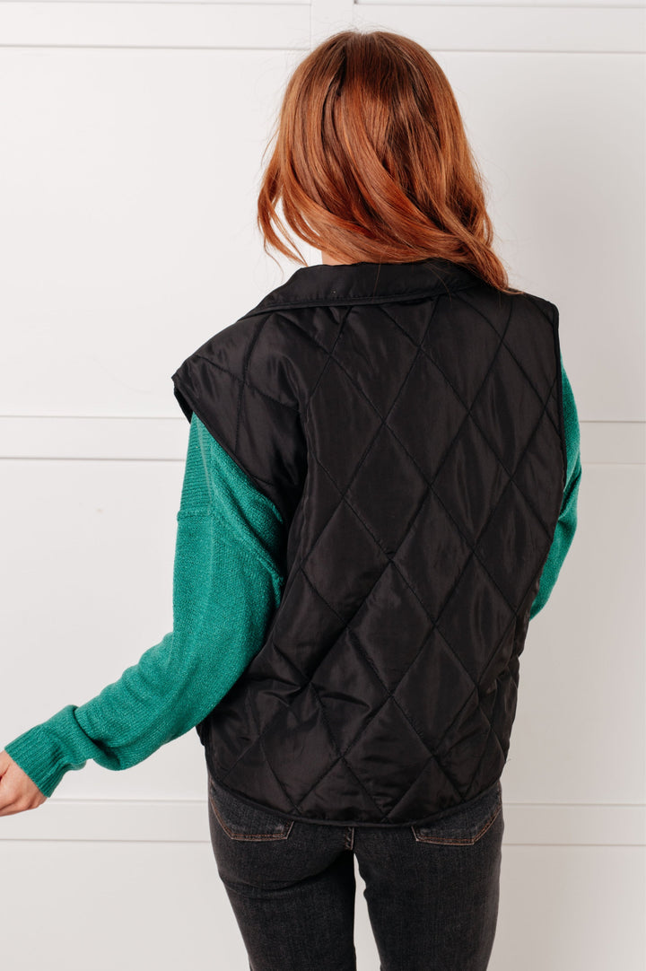 Layering Queen Quilted Puffer Vest in Black-Layers-Ave Shops-[option4]-[option5]-[option6]-[option7]-[option8]-Shop-Boutique-Clothing-for-Women-Online