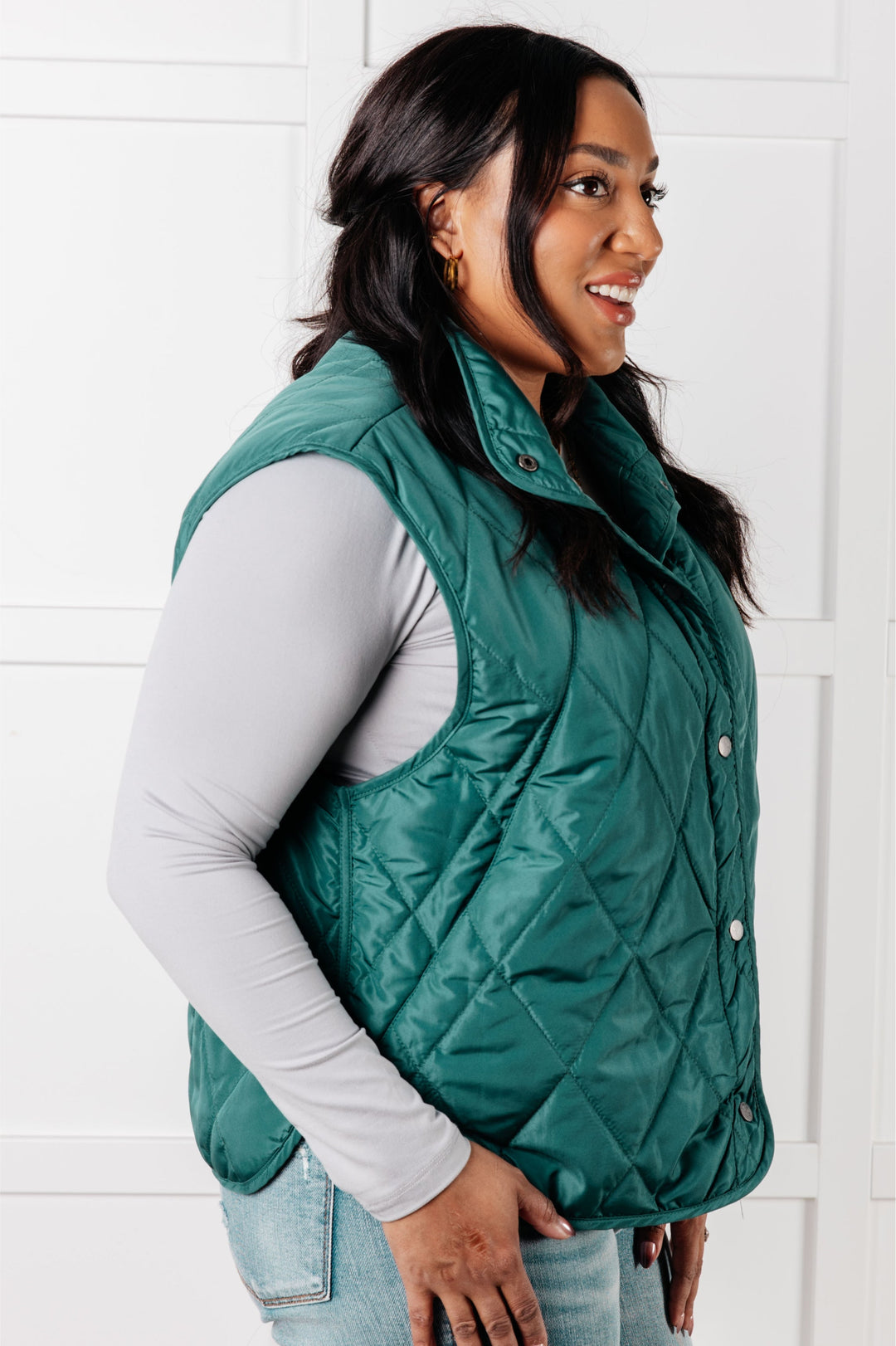 Layering Queen Quilted Puffer Vest in Hunter Green-Layers-Ave Shops-[option4]-[option5]-[option6]-[option7]-[option8]-Shop-Boutique-Clothing-for-Women-Online