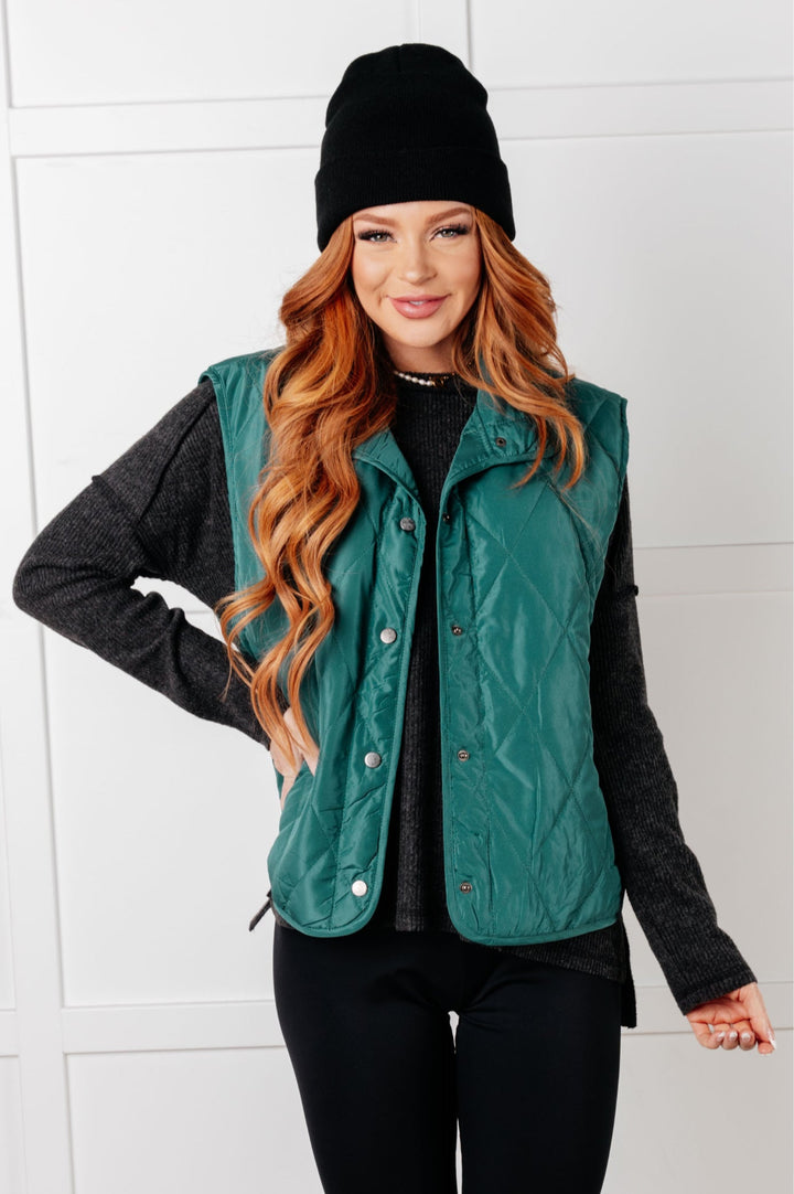 Layering Queen Quilted Puffer Vest in Hunter Green-Layers-Ave Shops-[option4]-[option5]-[option6]-[option7]-[option8]-Shop-Boutique-Clothing-for-Women-Online