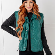 Layering Queen Quilted Puffer Vest in Hunter Green-Layers-Ave Shops-[option4]-[option5]-[option6]-[option7]-[option8]-Shop-Boutique-Clothing-for-Women-Online