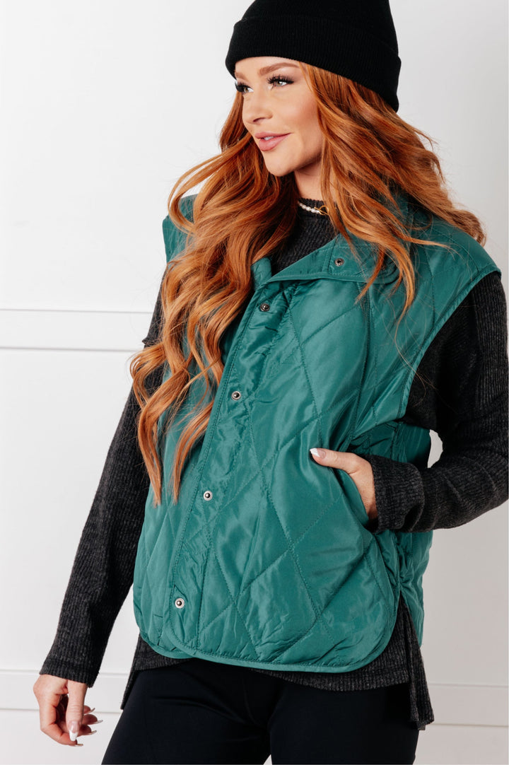 Layering Queen Quilted Puffer Vest in Hunter Green-Layers-Ave Shops-[option4]-[option5]-[option6]-[option7]-[option8]-Shop-Boutique-Clothing-for-Women-Online