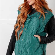 Layering Queen Quilted Puffer Vest in Hunter Green-Layers-Ave Shops-[option4]-[option5]-[option6]-[option7]-[option8]-Shop-Boutique-Clothing-for-Women-Online
