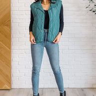 Layering Queen Quilted Puffer Vest in Hunter Green-Layers-Ave Shops-[option4]-[option5]-[option6]-[option7]-[option8]-Shop-Boutique-Clothing-for-Women-Online