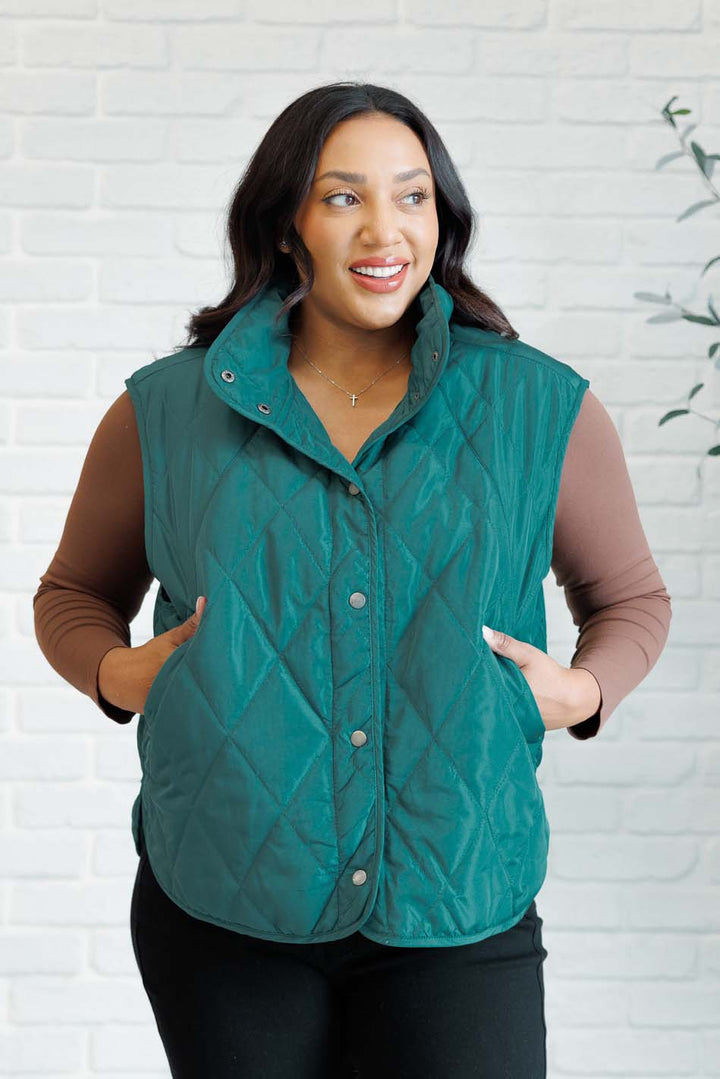 Layering Queen Quilted Puffer Vest in Hunter Green-Layers-Ave Shops-[option4]-[option5]-[option6]-[option7]-[option8]-Shop-Boutique-Clothing-for-Women-Online