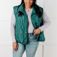 Layering Queen Quilted Puffer Vest in Hunter Green-Layers-Ave Shops-[option4]-[option5]-[option6]-[option7]-[option8]-Shop-Boutique-Clothing-for-Women-Online
