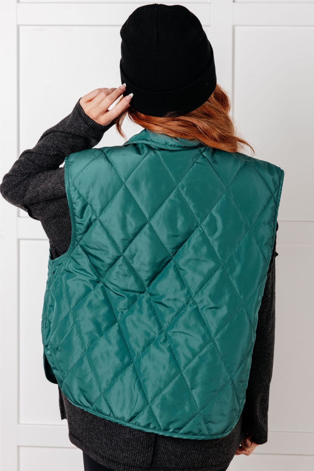 Layering Queen Quilted Puffer Vest in Hunter Green-Layers-Ave Shops-[option4]-[option5]-[option6]-[option7]-[option8]-Shop-Boutique-Clothing-for-Women-Online