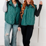 Layering Queen Quilted Puffer Vest in Hunter Green-Layers-Ave Shops-[option4]-[option5]-[option6]-[option7]-[option8]-Shop-Boutique-Clothing-for-Women-Online