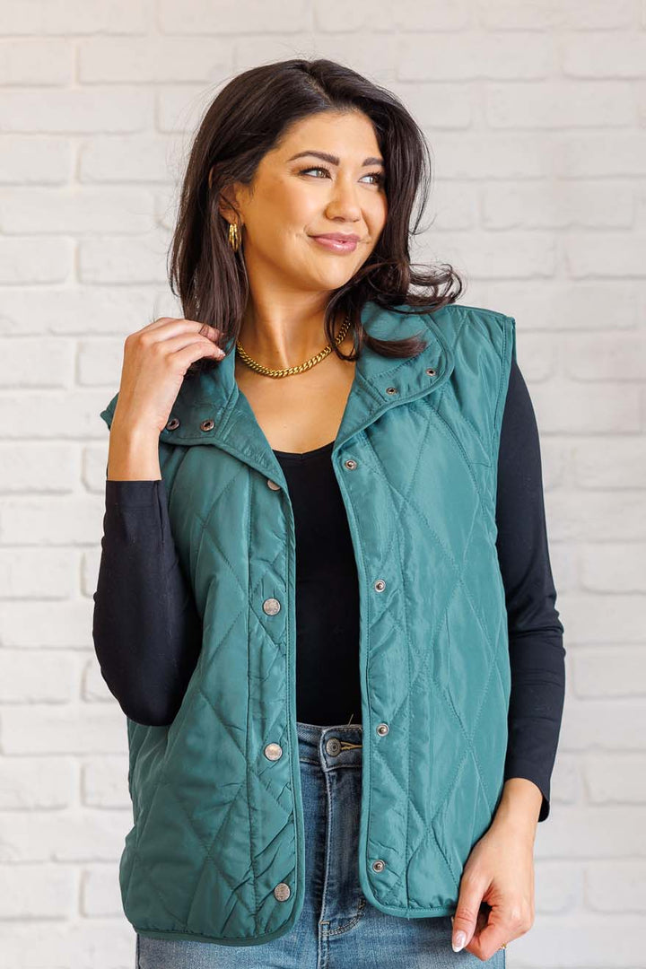 Layering Queen Quilted Puffer Vest in Hunter Green-Layers-Ave Shops-[option4]-[option5]-[option6]-[option7]-[option8]-Shop-Boutique-Clothing-for-Women-Online