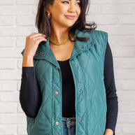 Layering Queen Quilted Puffer Vest in Hunter Green-Layers-Ave Shops-[option4]-[option5]-[option6]-[option7]-[option8]-Shop-Boutique-Clothing-for-Women-Online