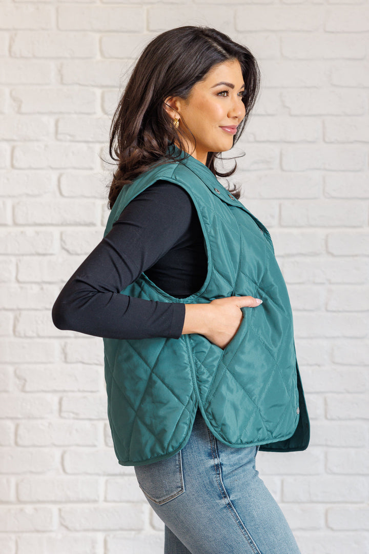 Layering Queen Quilted Puffer Vest in Hunter Green-Layers-Ave Shops-[option4]-[option5]-[option6]-[option7]-[option8]-Shop-Boutique-Clothing-for-Women-Online